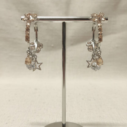 Floral Butterfly AD Hoop Earrings – Elegant Danglers