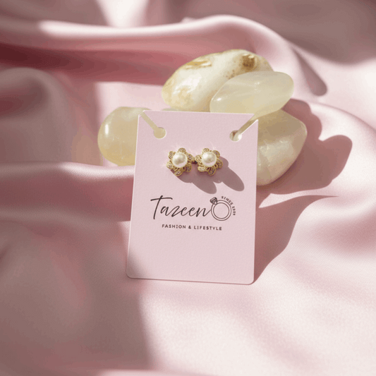 Sparkling Heart Pavé Stud Earrings