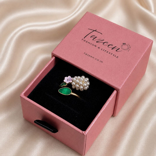 Pearl Blossom Adjustable Ring