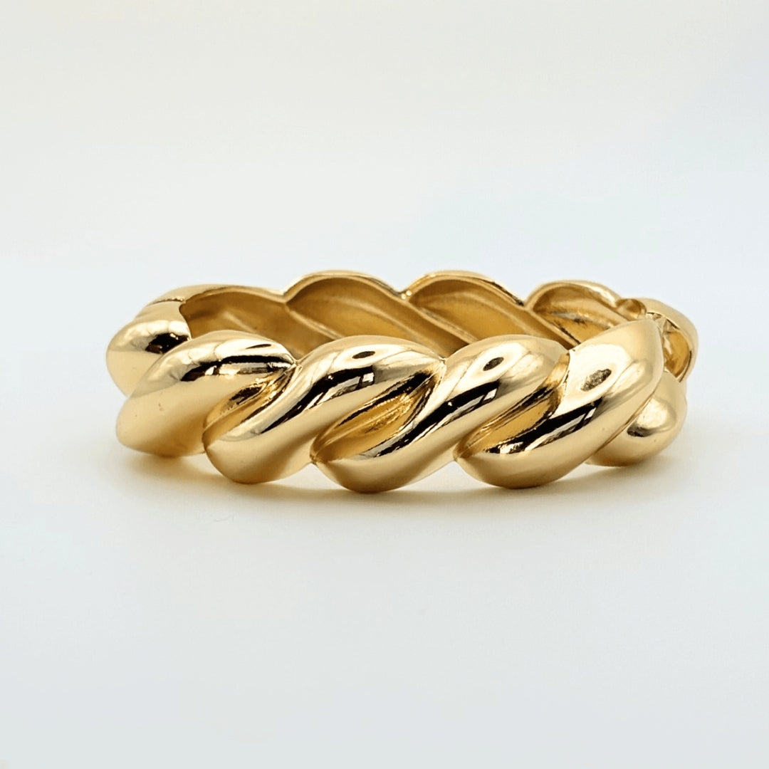 Chunky Twisted Gold Plated Cuff Bracelet
