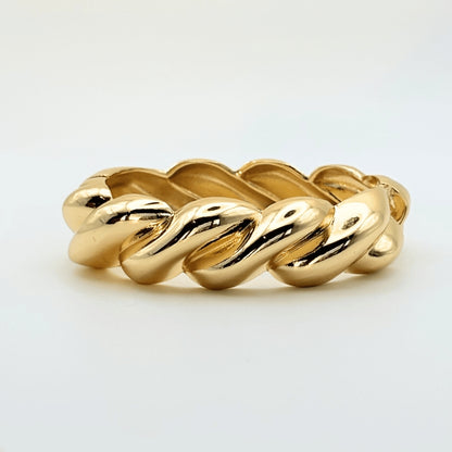 Chunky Twisted Gold Plated Cuff Bracelet