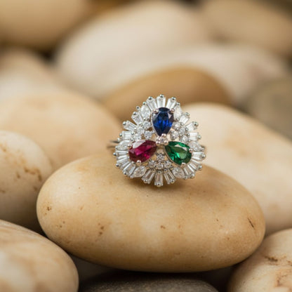 AD Multi-Stone Statement Finger Ring