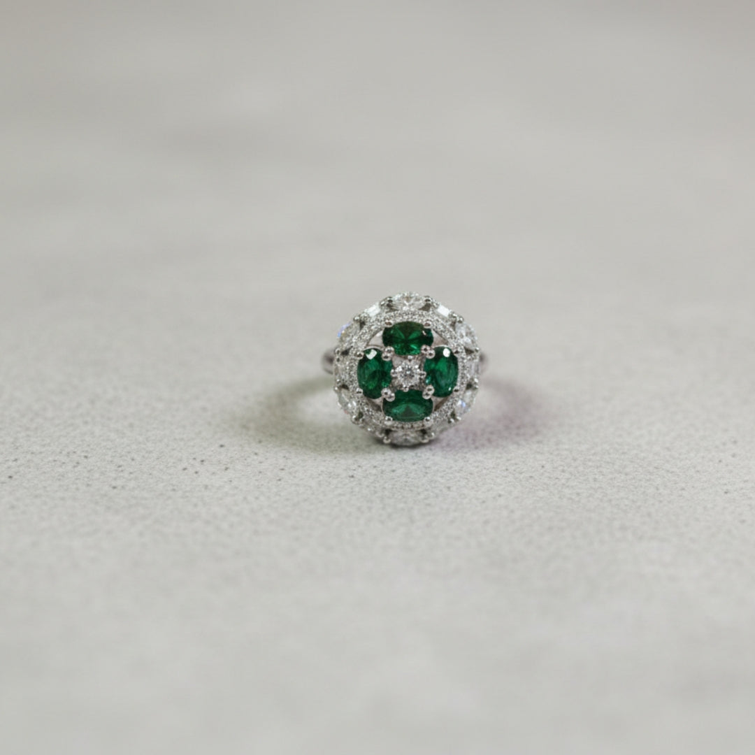 Emerald Blossom AD Diva Ring