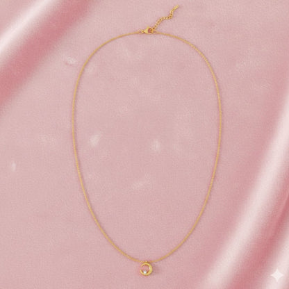 Minimal Gold Crescent Moon Pendant Necklace