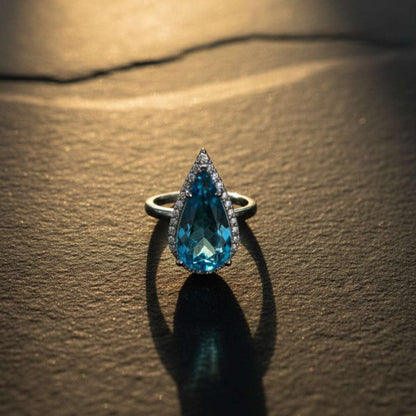 Ocean Teardrop AD Cocktail Ring