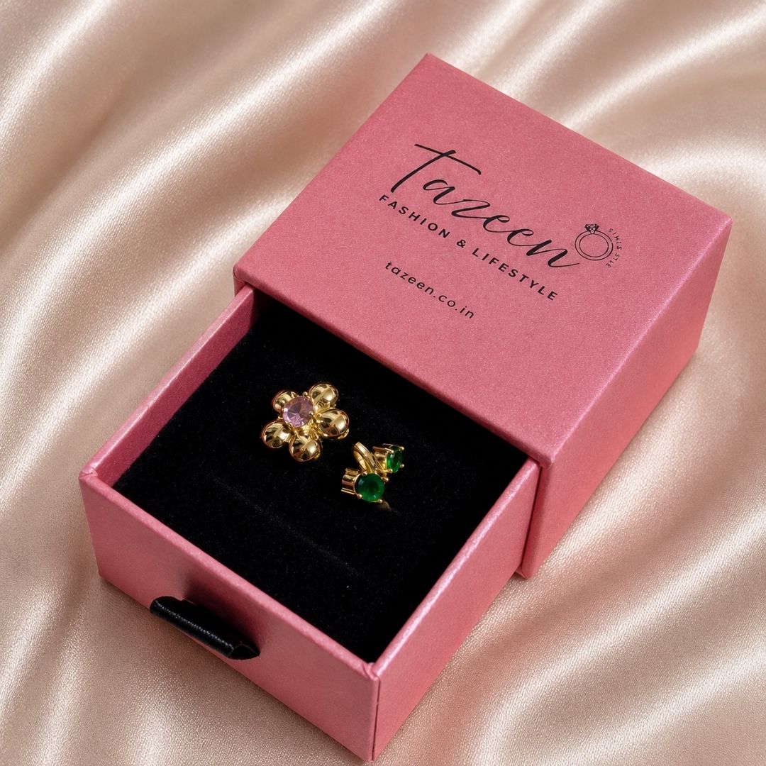 Golden Bloom Adjustable Ring – 18K Gold Plated Floral CZ Ring