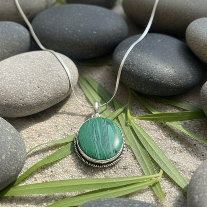 Emerald Green Oval Pendant Necklace