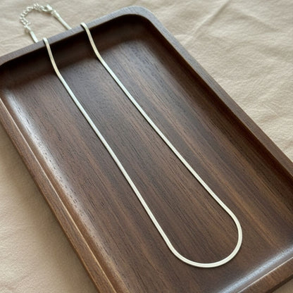 Minimalist Oxidised Silver Chain Necklace