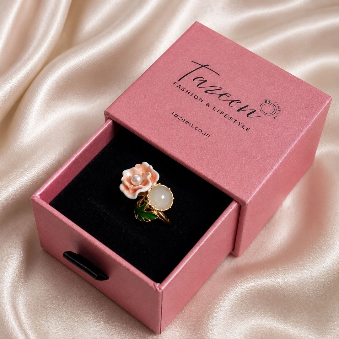Floral Pearl Adjustable Ring