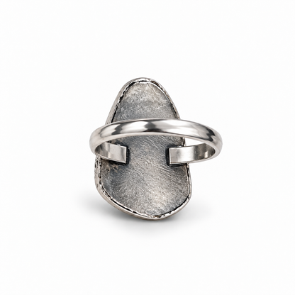 Oxidised Silver Opal Mosaic Statement Ring