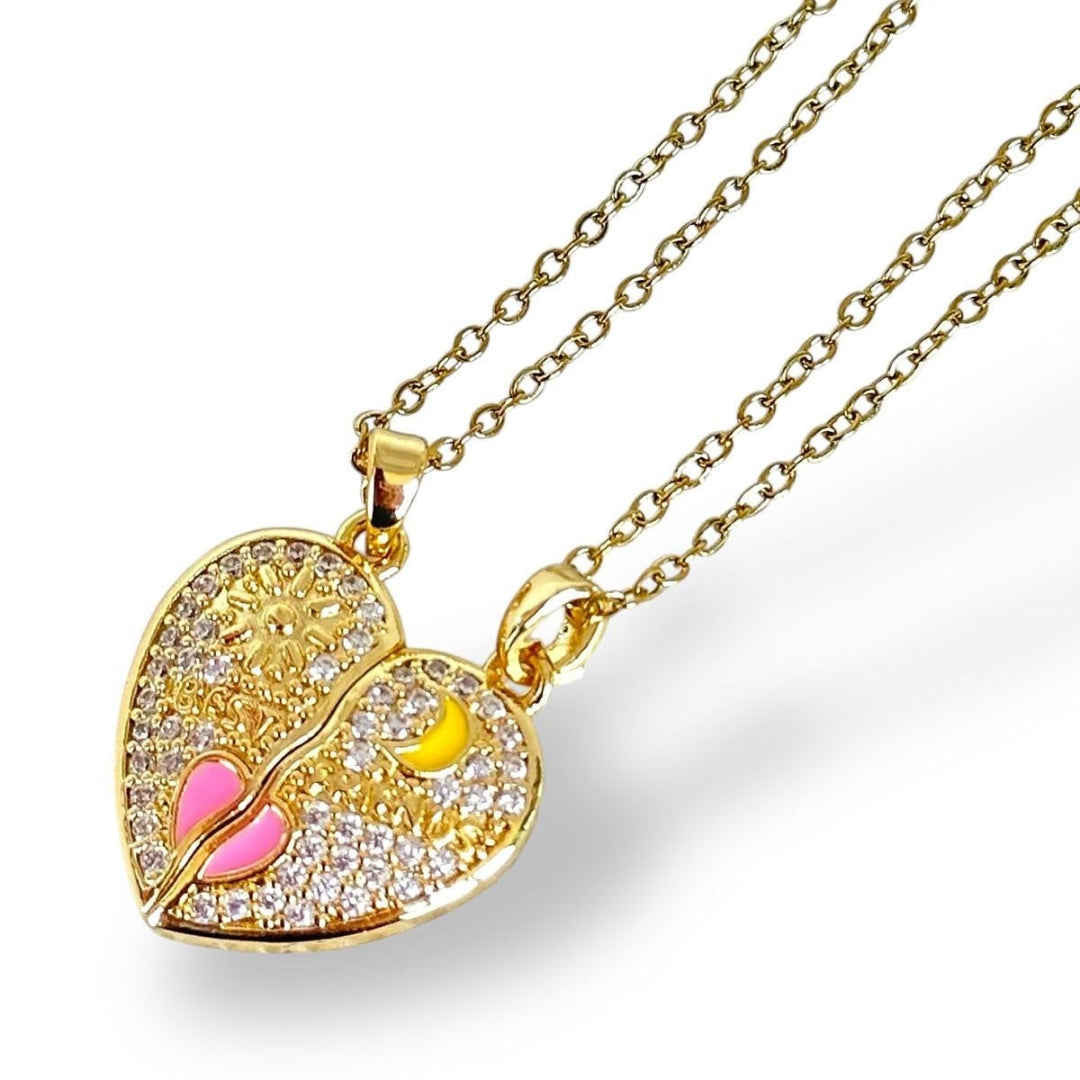 Sun & Moon Anti-Tarnish Couple Pendant