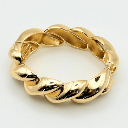 Chunky Twisted Gold Plated Cuff Bracelet