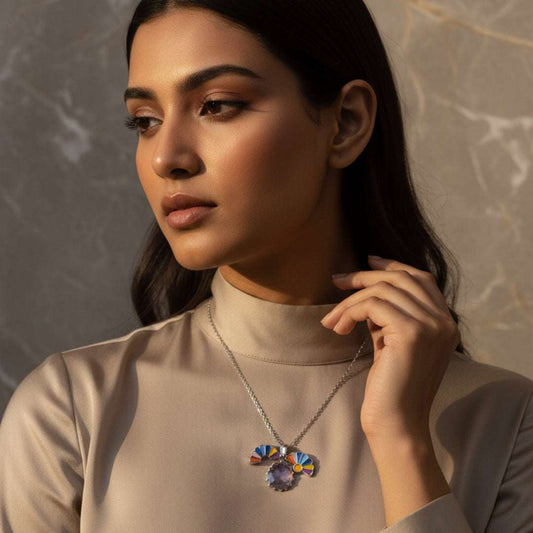 Vivid Multicolor Anti-Tarnish Flower Pendant Necklace