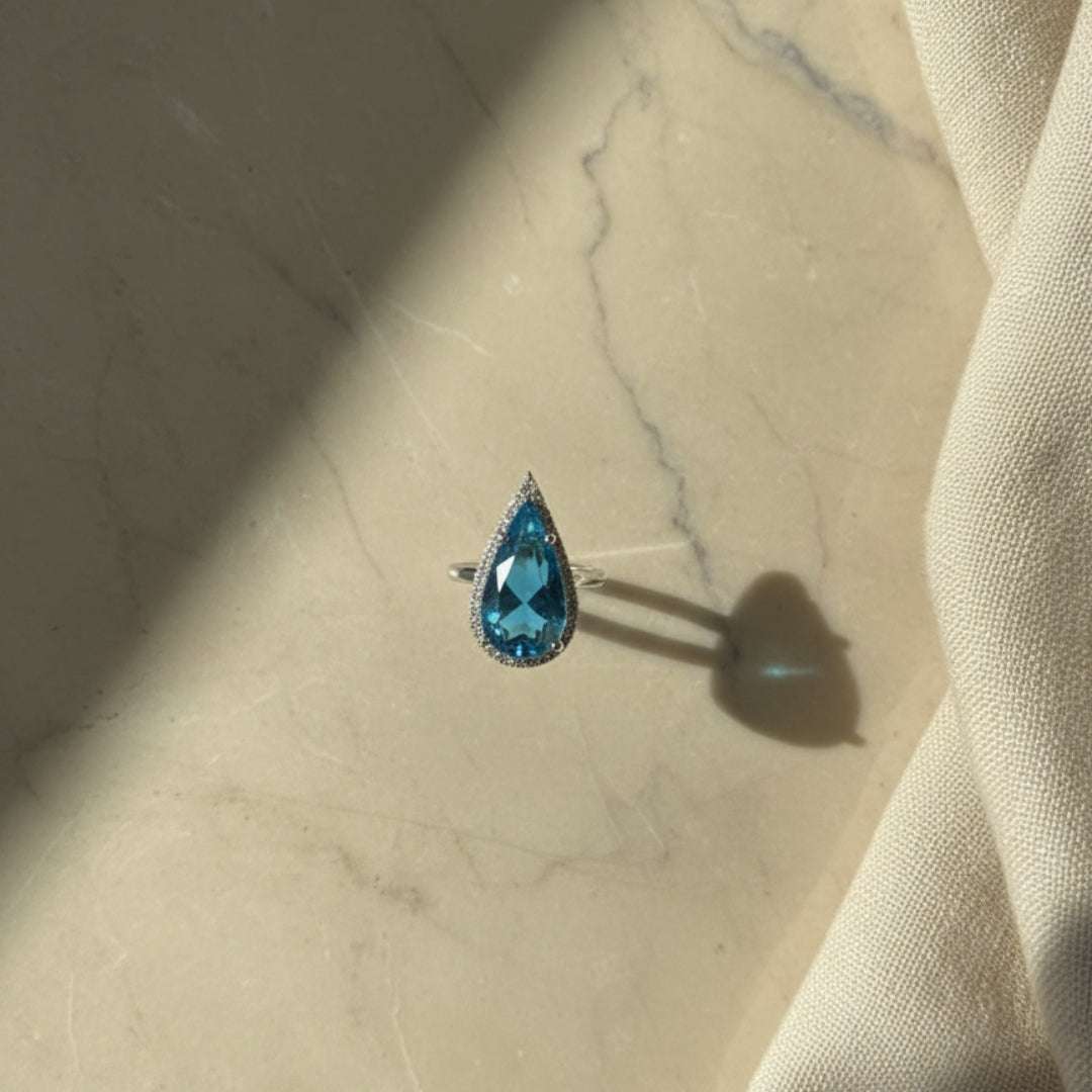 Ocean Teardrop AD Cocktail Ring