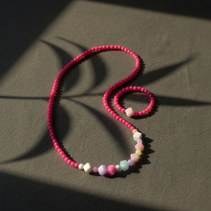 Colorful Bead Bracelet & Necklace Set – Kids Play Jewelry
