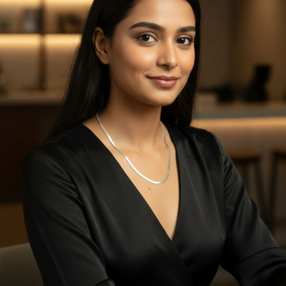 Minimalist Oxidised Silver Chain Necklace