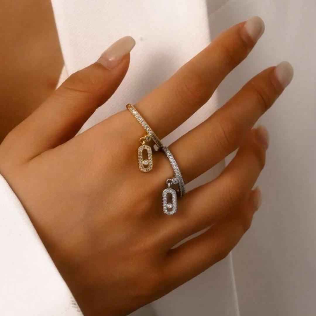 Celeste CZ Drop Ring – Gold Plated Statement Ring for Women