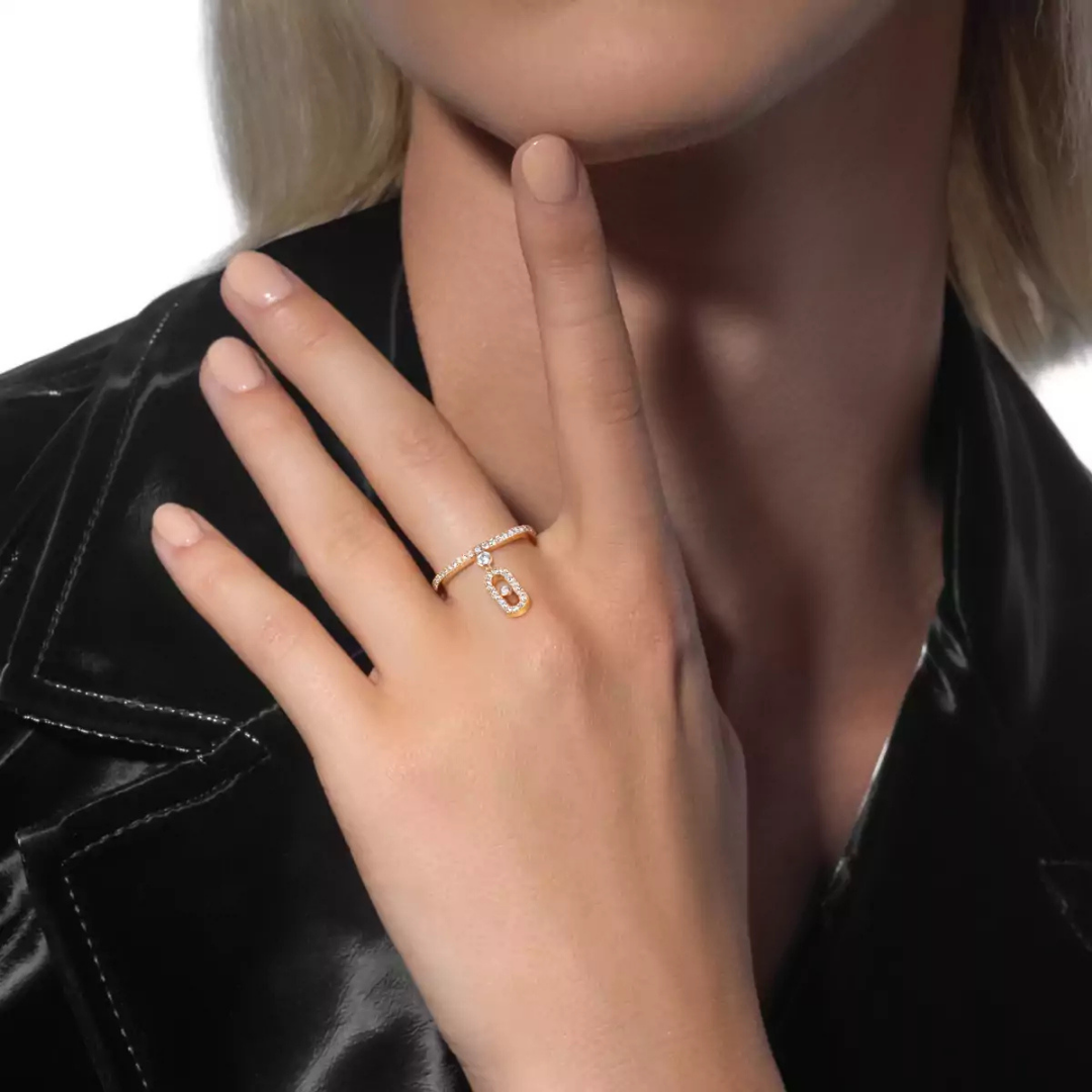 Celeste CZ Drop Ring – Gold Plated Statement Ring for Women