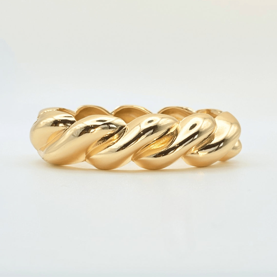 Chunky Twisted Gold Plated Cuff Bracelet