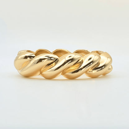 Chunky Twisted Gold Plated Cuff Bracelet