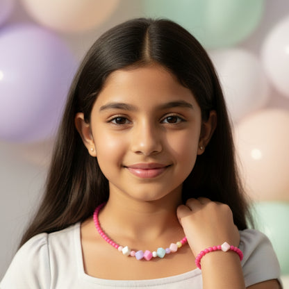 Colorful Bead Bracelet & Necklace Set – Kids Play Jewelry