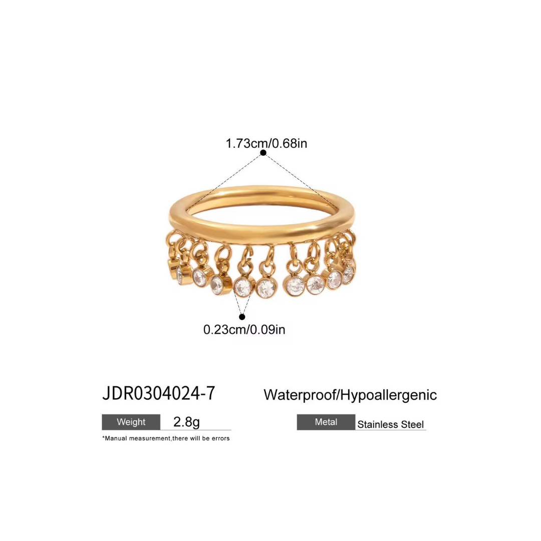 Dangle Charm Ring – 18K Gold Plated Anti-Tarnish Statement Ring