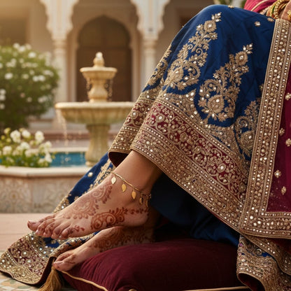 Elegant Leaf Drop Anklet | Lightweight Gold Finish Foot Jewelry