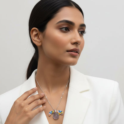 Vivid Multicolor Anti-Tarnish Flower Pendant Necklace