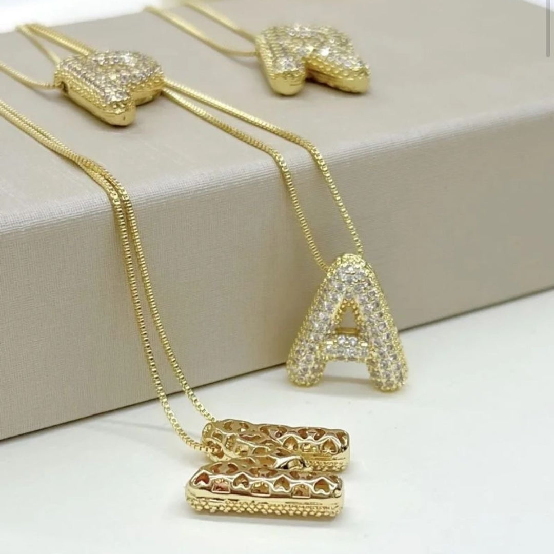 A Letter Diamond Necklace – Gold Plated Alphabet Pendant, Anti Tarnish