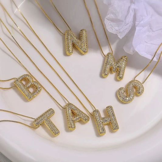 B Letter Diamond Necklace – Gold Plated Alphabet Pendant, Anti Tarnish