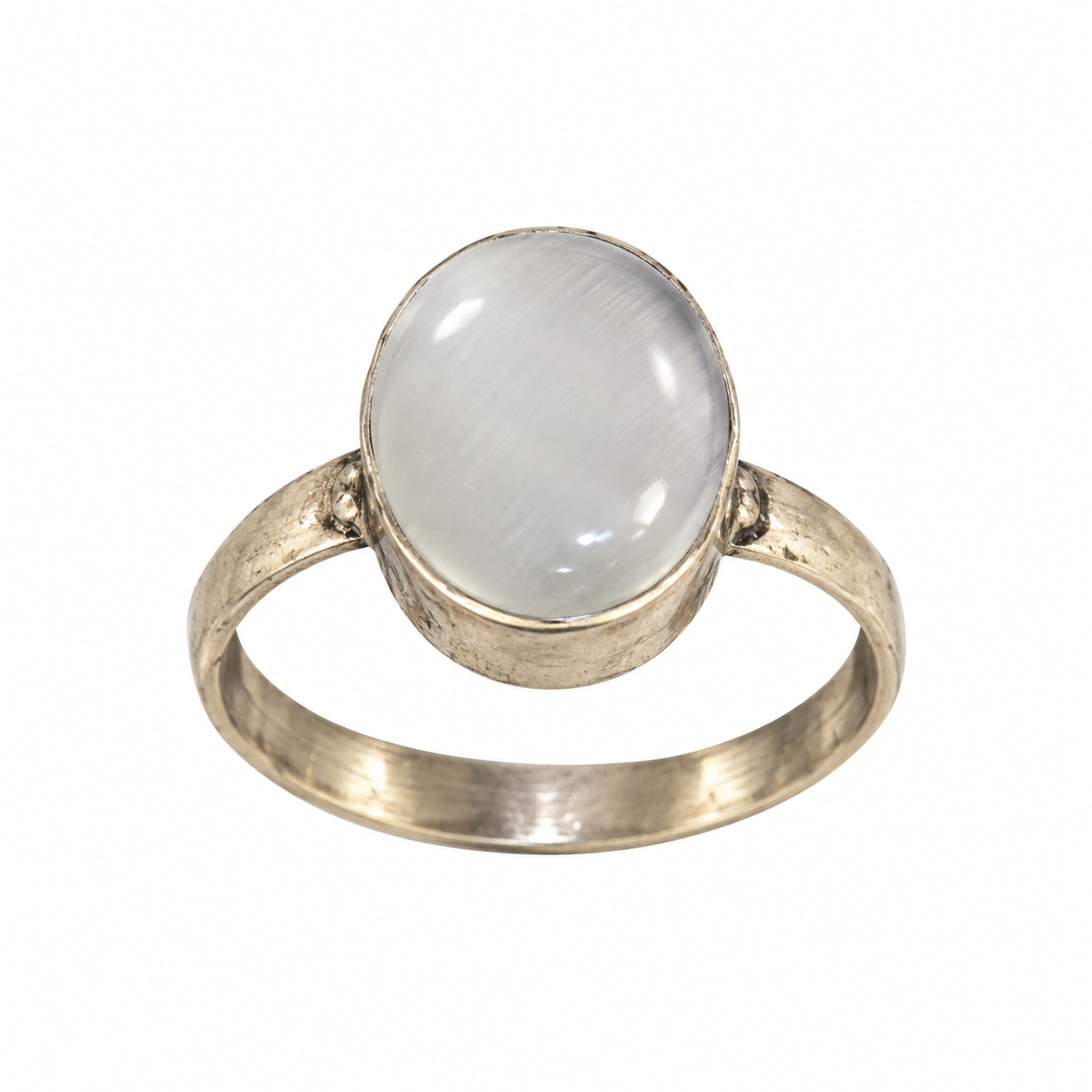Oxidised German Silver White Stone Ring