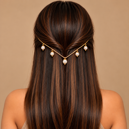 Anti-Tarnish Traditional Hair Jewelry with Elegant Pearl Drops