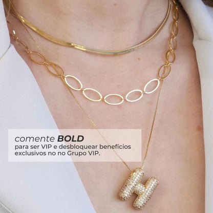 H Letter Diamond Necklace – Gold Plated Pavé Alphabet Pendant