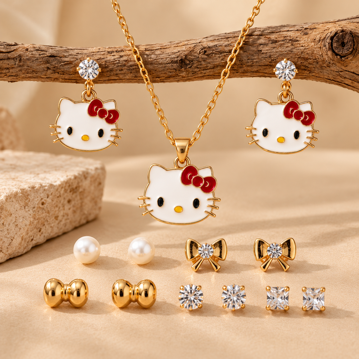 Cute Kitty Kids Jewelry Gift Set for Girls