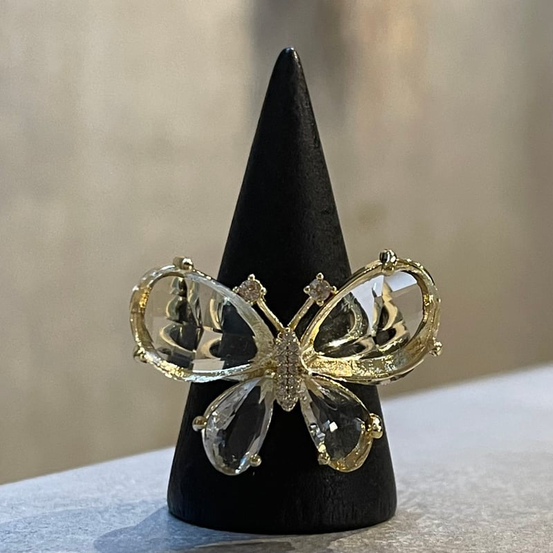 Big Crystal Butterfly Ring