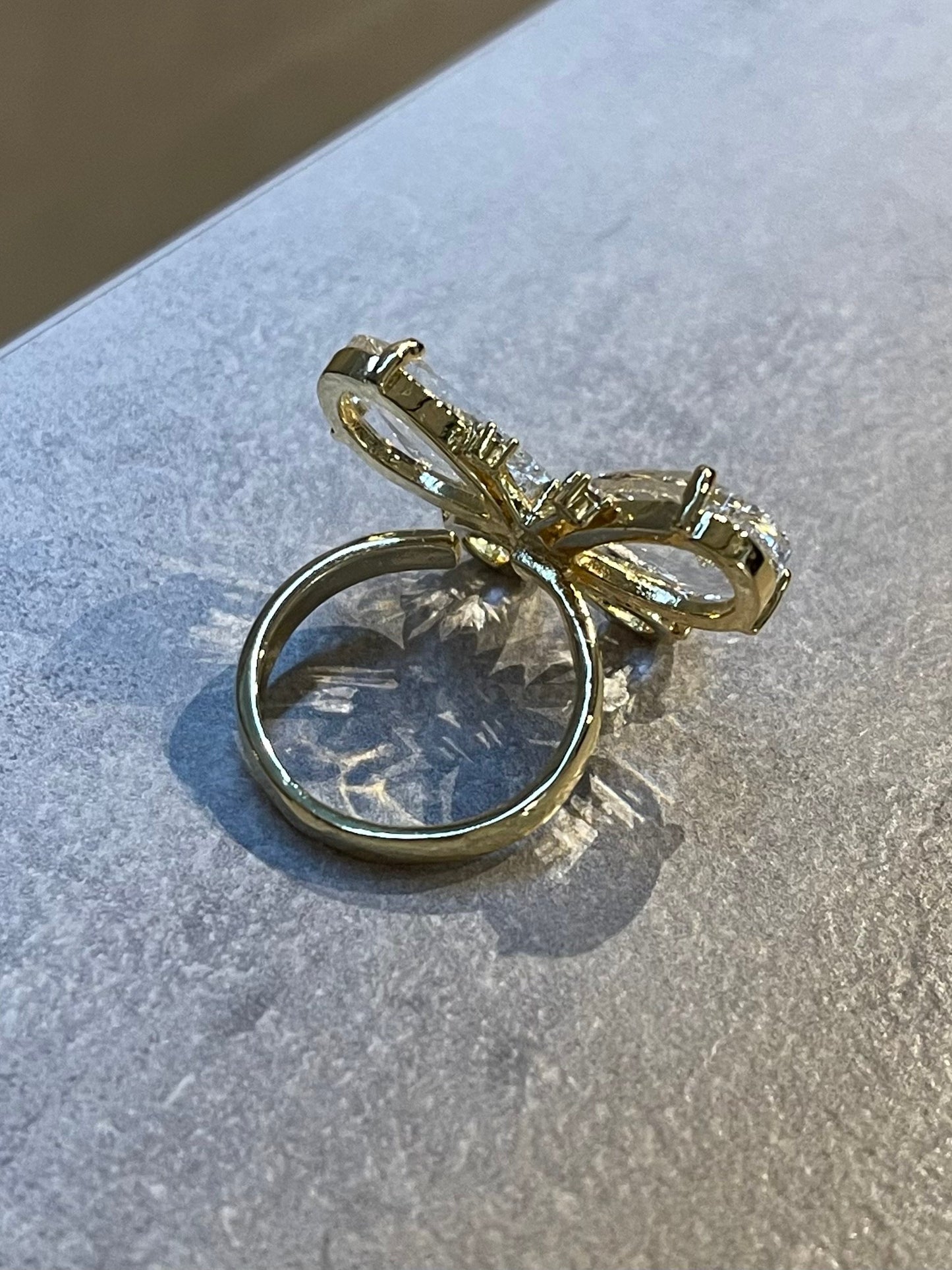 Big Crystal Butterfly Ring