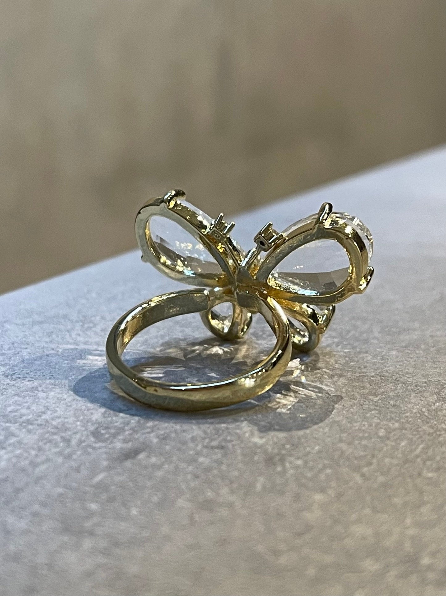 Big Crystal Butterfly Ring