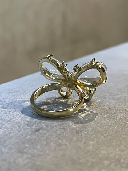Big Crystal Butterfly Ring