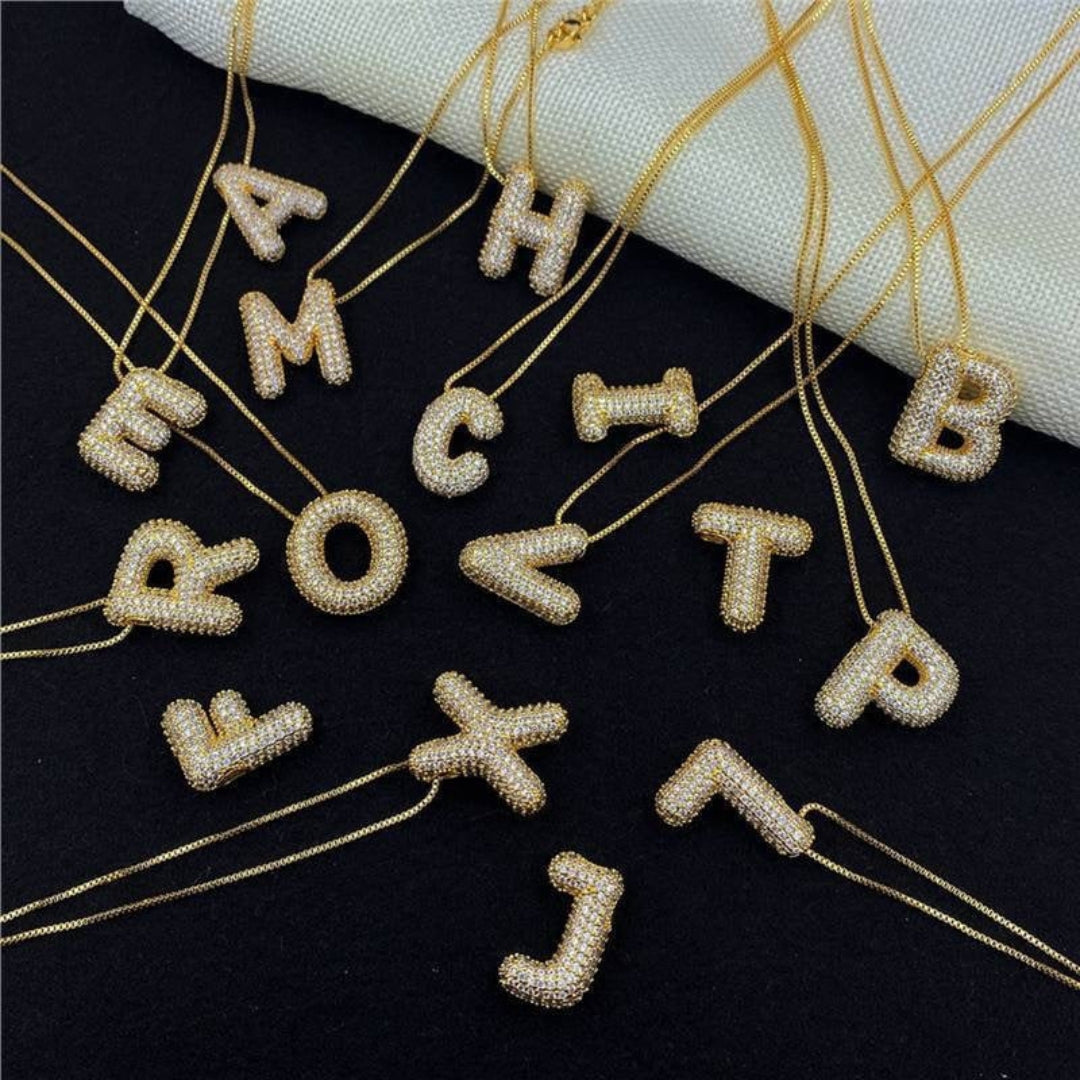 Y Letter Diamond Necklace – Gold Plated Pavé Alphabet Pendant