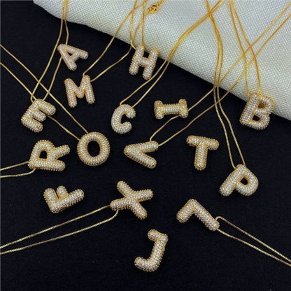 Y Letter Diamond Necklace – Gold Plated Pavé Alphabet Pendant