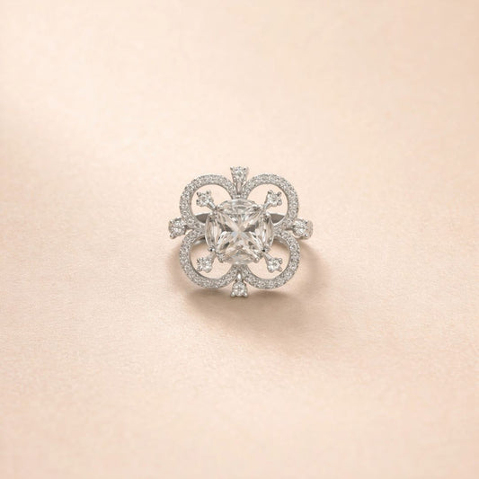 Elegant Floral AD Statement Ring