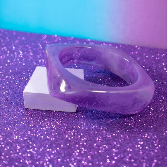 Chunky Resin Bangle Bracelet for Women – Lavender (Size 2.6)