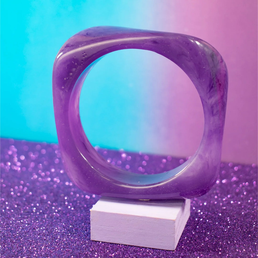 Chunky Resin Bangle Bracelet for Women – Lavender (Size 2.6)