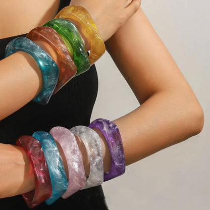 Chunky Resin Bangle Bracelet for Women – Lavender (Size 2.6)