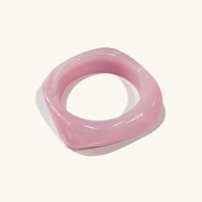 Chunky Resin Bangle Bracelet for Women - Pink