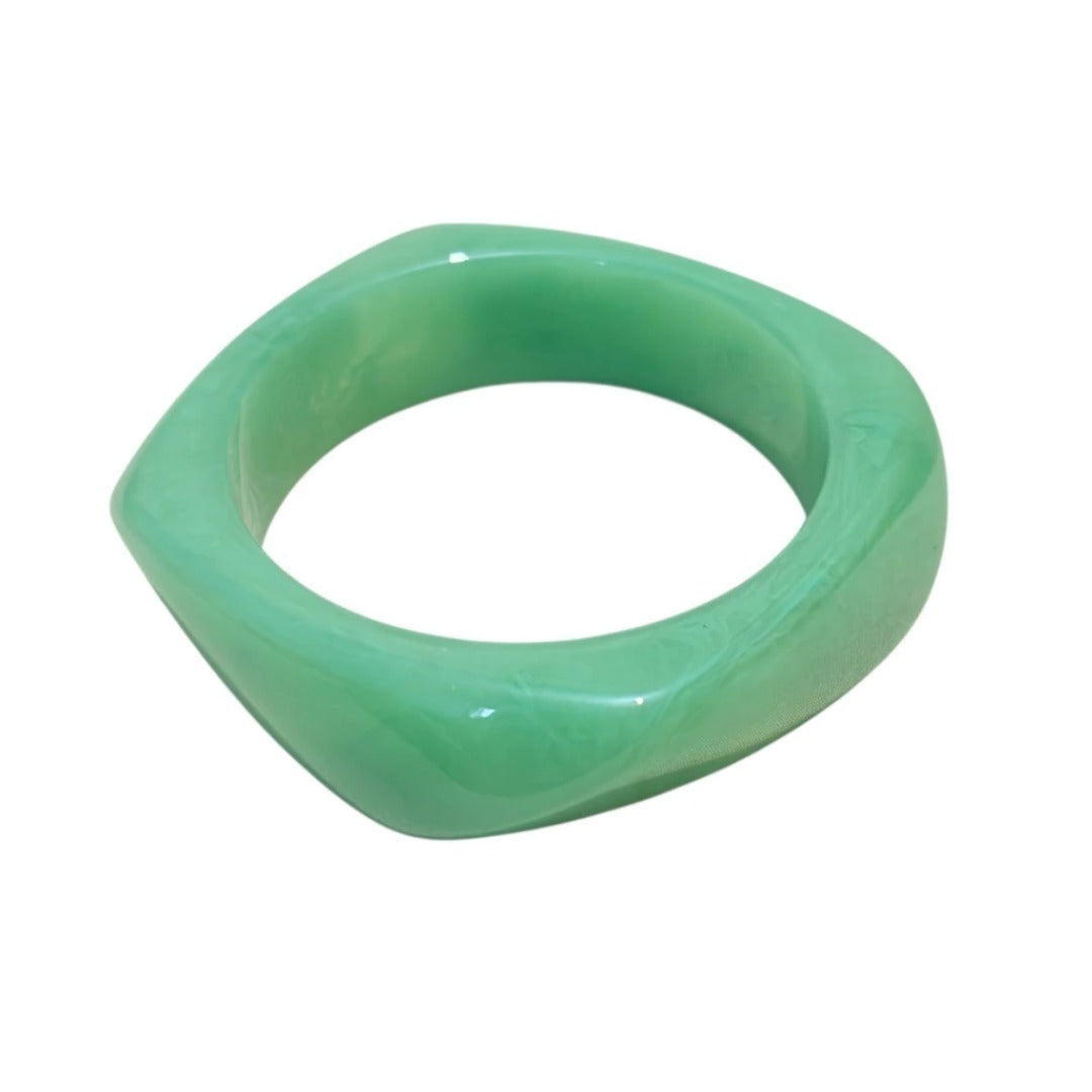 Chunky Resin Bangle Bracelet for Women - Pista