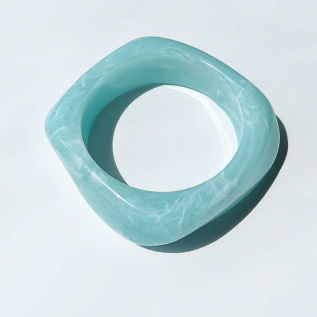 Chunky Resin Bangle Bracelet for Women - Sky Blue