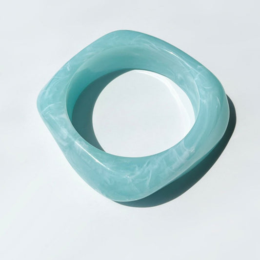 Chunky Resin Bangle Bracelet for Women - Sky Blue