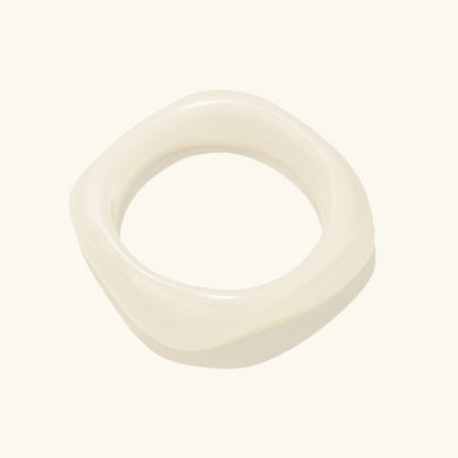 Chunky Resin Bangle Bracelet for Women - White